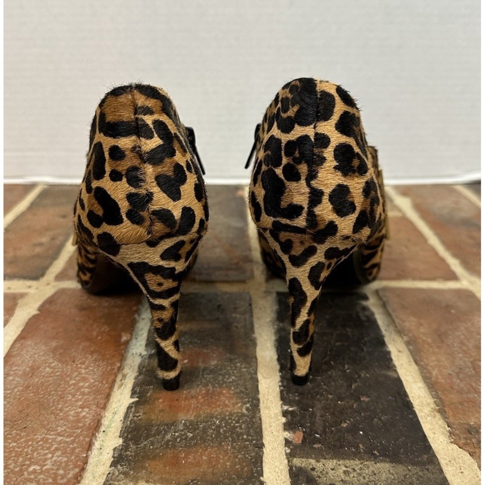 Calvin Klein Calflhair Leather Leopard Stiletto Heel Ankle Boots Women's‎ 10 - Picture 5 of 8